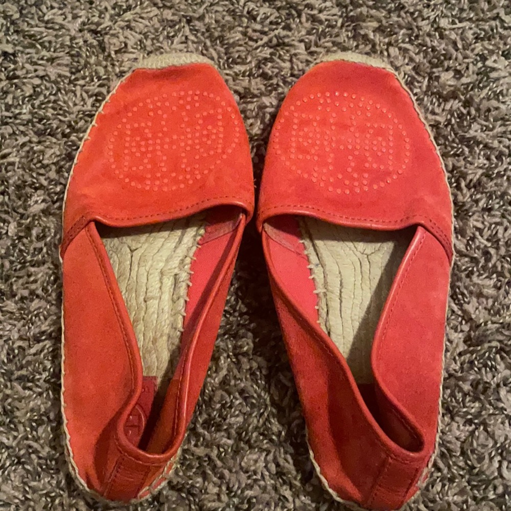 Tory Burch Orange Suede Espadrilles